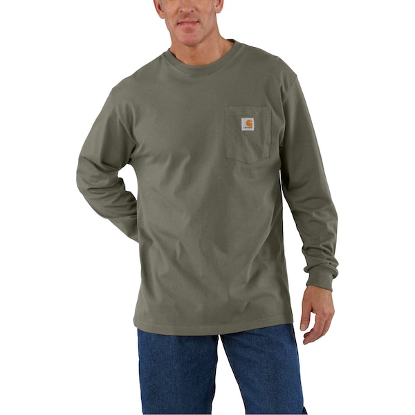 Carhartt Men's TK0126 M LseFit HW LS Pkt TShrt XS REG Long Sleeve Loose Brite Lime TK0126-M / K126-BLMXSREG - main